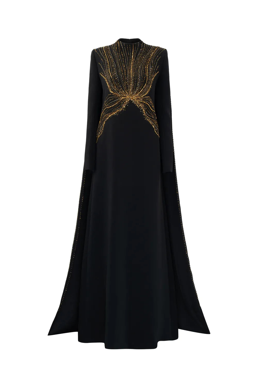 Long Flap Crystal-Embellished Dress